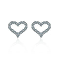 XEZ044 Full Moissanite Stud Earrings for Women Heart Shape 925 Silver Diamond Sparkling Earring Fashion Wedding Fine Jewelry