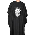 KEFEI Custom Logo Hair Salon Capes Wholesale Water Repellent Anti-static Polyester Pongee Black Hairdressing Cape Printed Design