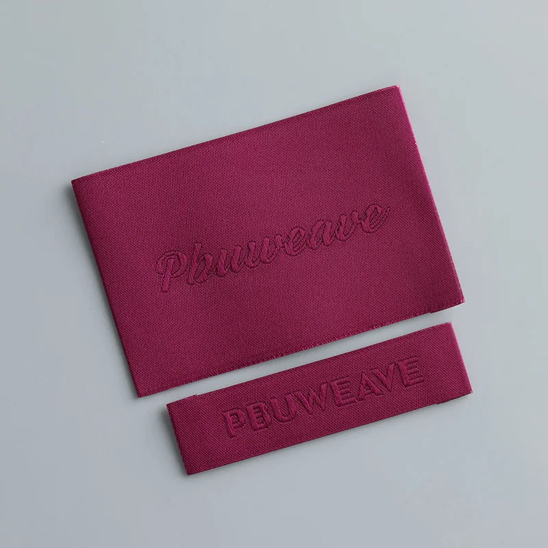 Free Sample Custom LOGO  for Clothing Center Fold Fabric Label Square Garment Labels Woven Label