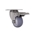 3 Inch 304 Stainless Steel TPR Swivel with Brake Caster Wheel for Book Shelving and Furniture Trolley