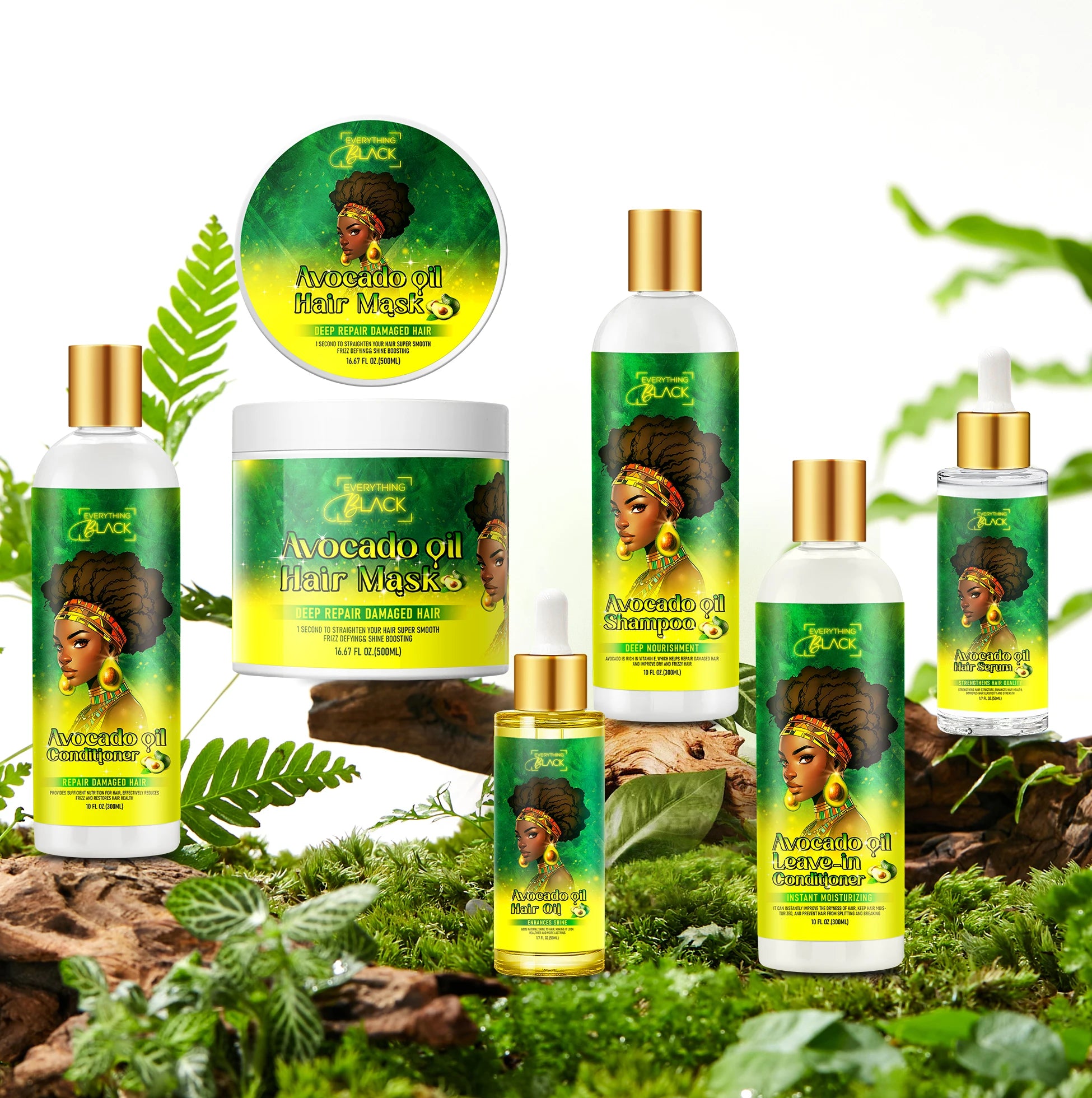 Professional Organic Moisturizing Woman Avocado Oil Curly Hair Care Shampoo and Conditioner for Afro Curly Hair