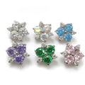 Wholesale Astm F136 Titanium 16G Internally Threaded Zircon Flower Cz Cartilage Flat Back Earrings Tragus Body Piercing Jewelry