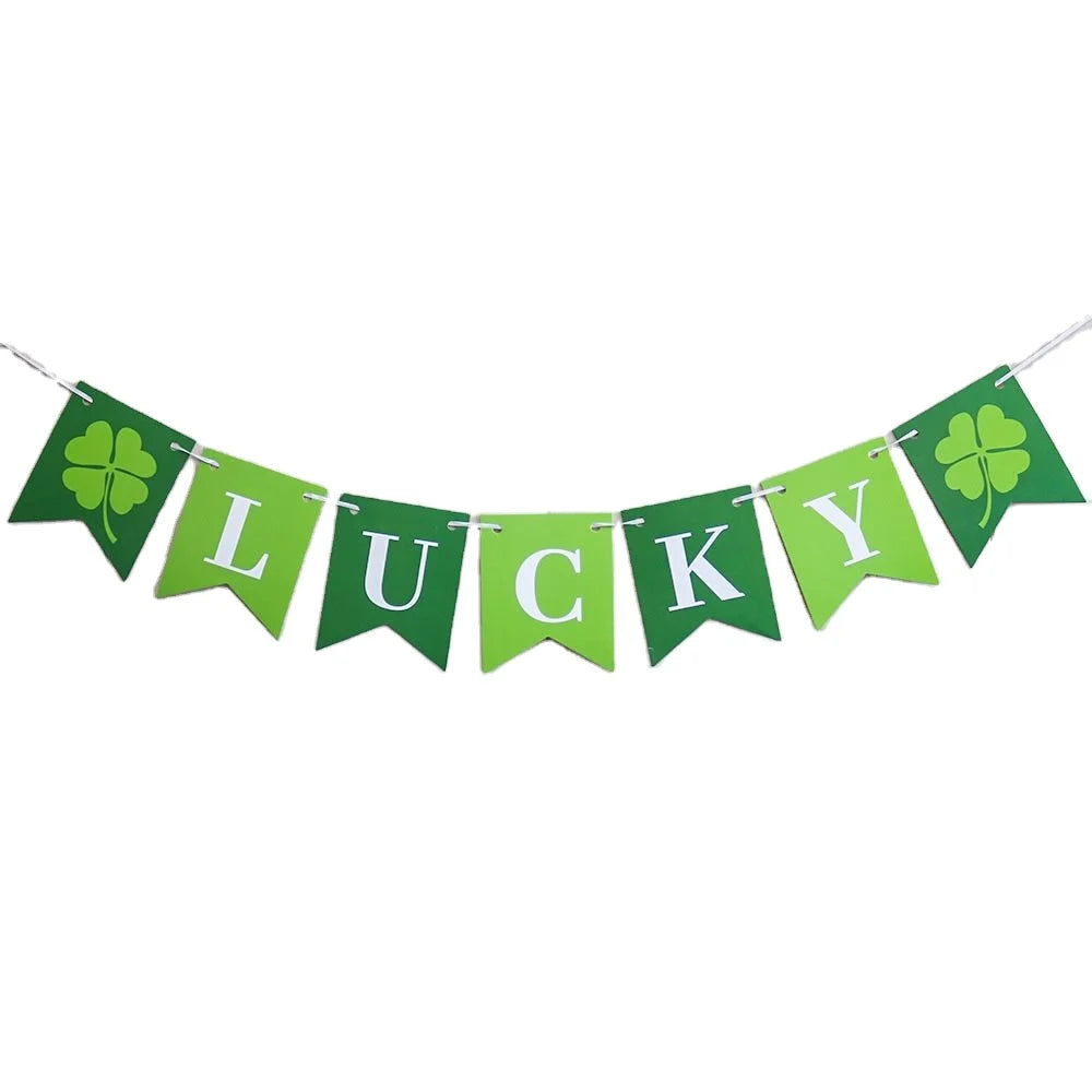 Pafu Irish Decor St Patricks Day Decorations Hanging Shamrock Lucky Banner for Home Saint Patrick Party Supplies