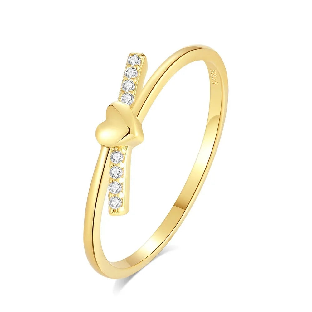 Latest Product 925 Sterling Silver Jewelry Custom Zircon 18k Glod Ins Style Light Luxury Heart Mossanite Diamond Rings for Women