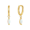 Nagosa Fine Wholesale Jewelry 925 Sterling Silver 14k 18k Gold Vermeil Marquise Opal Drop Hoop Earrings for Women