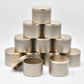 Wholesale Champagne Color Empty Round Containers Snack Food Candy Storage Box Metal Tins for Candles