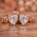 Charm Vvs Heart Cut Lab Created Made Diamond Earrings Custom IGI CVD Lab Grown Diamond Stud Earring 18K Gold Women Bling Jewelry MegaBDM