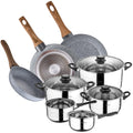SAN IGNACIO 8-piece stainless steel cookware set with forged aluminum frying pans (22 26 28 cm) from the Daimiel collection