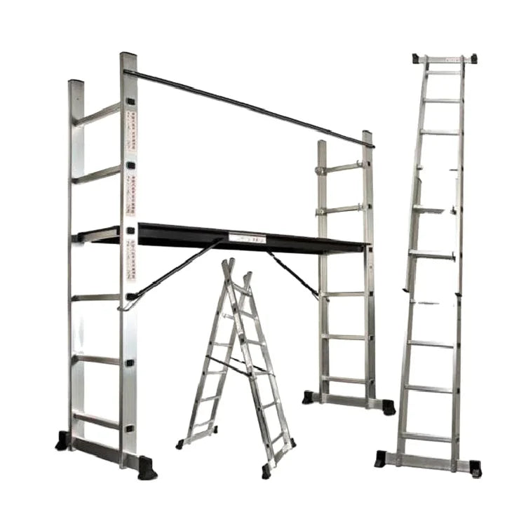 Aluminum Alloy Folding Ladder Industrial Double Ladder Mobile Workbench Multifunctional 150kg Load Capacity