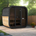 Modern Design Outdoor Canadian Cedar Custom Sauna Cube 6kw Electric Heating Wet Steam Hemlock Computer Control Panel