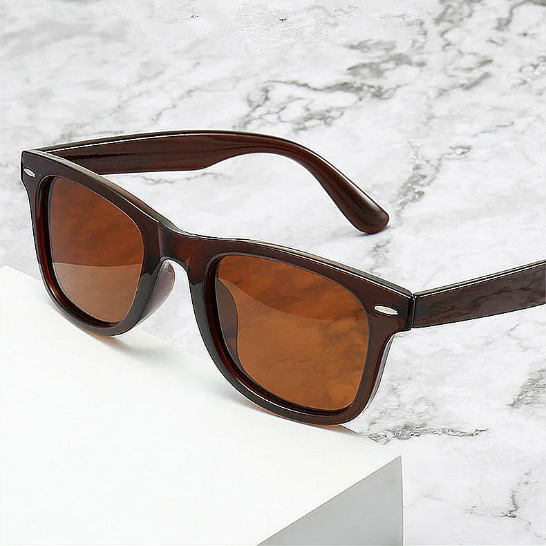 2025 Custom Logo Vintage Big Frame Driving Sun Glasses UV400 Polarized Square Sunglasses for Men Women