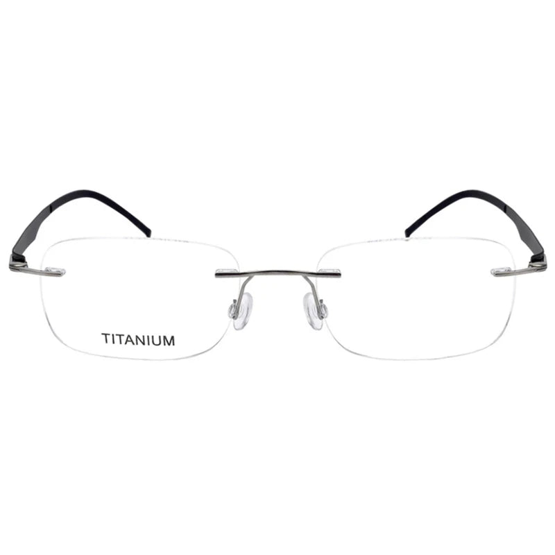 FEROCE Classical Rectangular Rimless Titanium Frame Ultralight