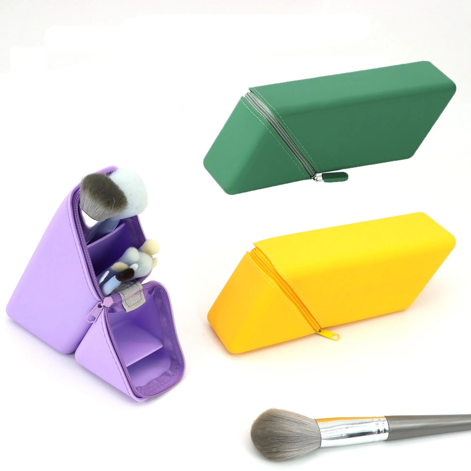 Factory OEM Eco-Friendly Modern Silicone Multi-functional Cosmetic Organizer with Zipper Storage for Women's Makeup Cosmetics