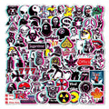 100pcs Waterproof PVC Adhesive Random Colorful Graffiti Stickers for Laptop Luggage Refrigerator Wardrobes