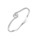 SZ162 Classic Bangle 925 Sterling Silver Micro Inlaid Zircon Heart Charm Bracelet for Women Jewelry Making