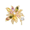 Wholesale Rhinestone Women Clothing Crystal Floral Flower Brooch Bouquet Wedding Bridal