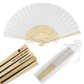 Women's Folding Hand Fan Bamboo & Silk Fabric Handheld DIY Decoration for Wedding Party & Festival Summer Painted Technique