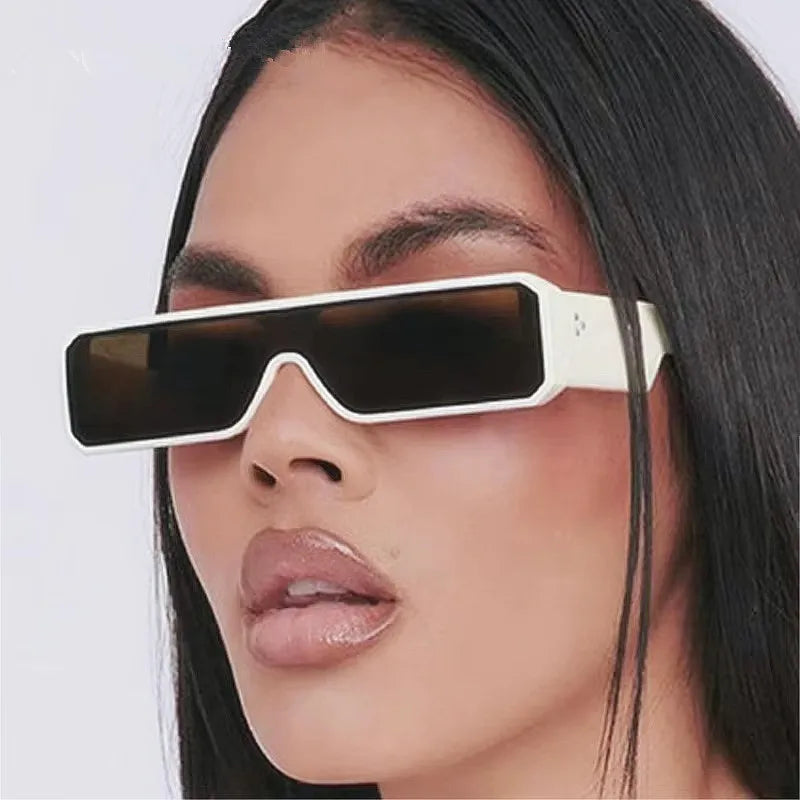 Custom Logo 2025 Fashion One Piece Lens Y2k Sun Glasses UV400 Small Frame Rectangle Sun Glasses for Men Women MegaBDM