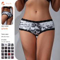 Cool Breathable Gothic Skull Star Print Tanga Thongs Women Low-Rise Everyday Knitted Spandex/Polyester Digital Printed Lace