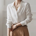 Women's Long-Sleeve Heavyweight Silk Shirt - 25 Momme 100% Mulberry Silk Spring & Summer 2025 New Style High-End Top