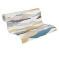 Made in Germany-Floral Blue Pink Beige White Non Woven Vinyl Wallpaper Rolls for Living Room & Hotel Use-1005x053m