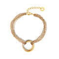 Latest 18K Gold Plated Stainless Steel Jewelry Mixed Color Multi-Layer Chain Round Pendent for Women Hip Hop Bracelet B242441