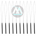 SIVOTE 10-Piece Hair Extension Loop Tool Set Black Bead Threader Pulling Hook Bead Looper for Seamless Extensions Micro Rings