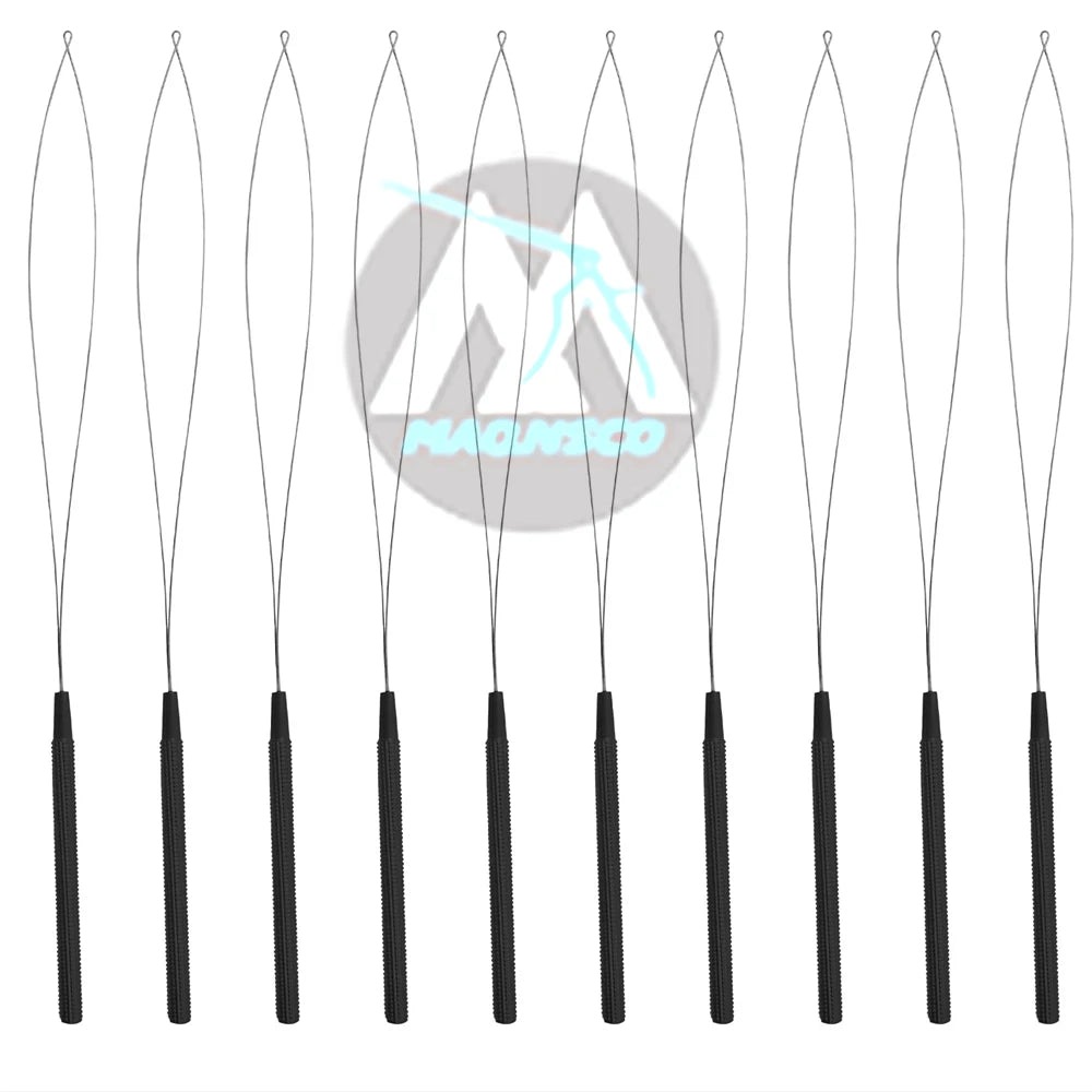 SIVOTE 10-Piece Hair Extension Loop Tool Set Black Bead Threader Pulling Hook Bead Looper for Seamless Extensions Micro Rings