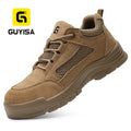 GUYISA Workwear Collection Brown Color Unsex Faux Suede Upper New Fashion Work Safety Shoes with Steel Toe Safety Shoes MegaBDM