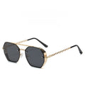 Fenyi Wholesale New High-end Multi-sided Double Beam Fashion Metal Chain Temple Sunshade UV400 PC Sunglasses Women