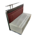 Custom Leather Upholstered Booth with Metal Elements
