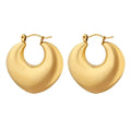 2026 New Fashion 18k Gold Plated Stainless Steel U-Shape Heart Earrings for Women Minimalist Heart Ear Jackets