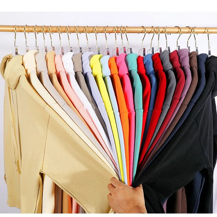 Bangladesh China Factory Price 380g Heavyweight Terry Cotton Hoodie Drop Shoulder Loose Fit Basic Hoodie 22 Colors Hoodies
