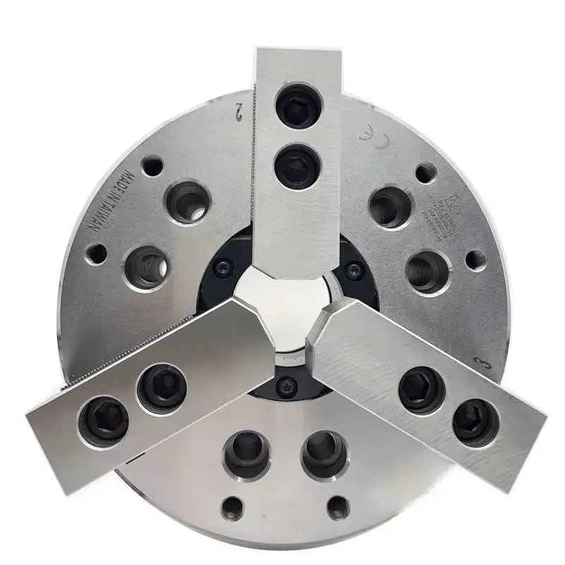 Hollow Three-jaw Hydraulic Chuck HRC40 Hardness Max RPM 3000 High Precision 0.01mm Alloy Steel Body Model 100010 for CNC Lathe