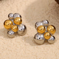 Dreamshow Mix Color Gold Silver Bubble Stud Earring for Women Fashion Jewelry 18k Gold Plated Stainless Steel Jewelry MegaBDM