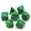 Bulk Green Stripe Malachite Polyhedral Dice Set 7-Piece Wholesale Dnd Gemstone Dice for Dungeons and Dragons RPG