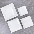 White European Nordic Square Porcelain Dinner Plate with Customized Pattern Pigmented Technique for Home Tableware