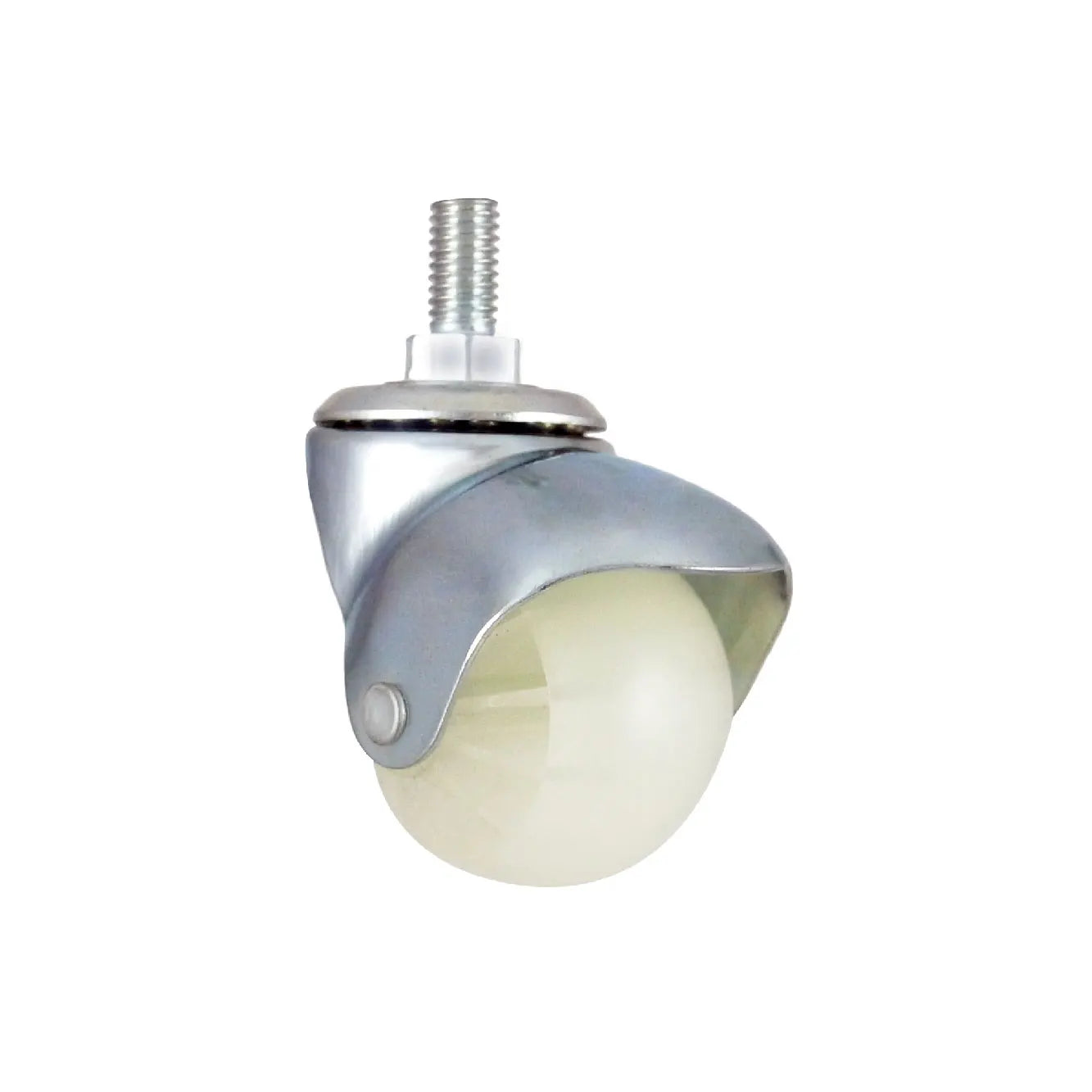 40mm Zinc Coating White Ball Wheel Casters Strip Style M8 Stem Hospitals Schools Bathrooms Warehouses Gyms Living Rooms Dining