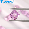 Square Shape Asscher Cut Cherry Blossom Pink Lab Grown Sapphire with Visible Inclusions for DIY Accessories Jewelry Making