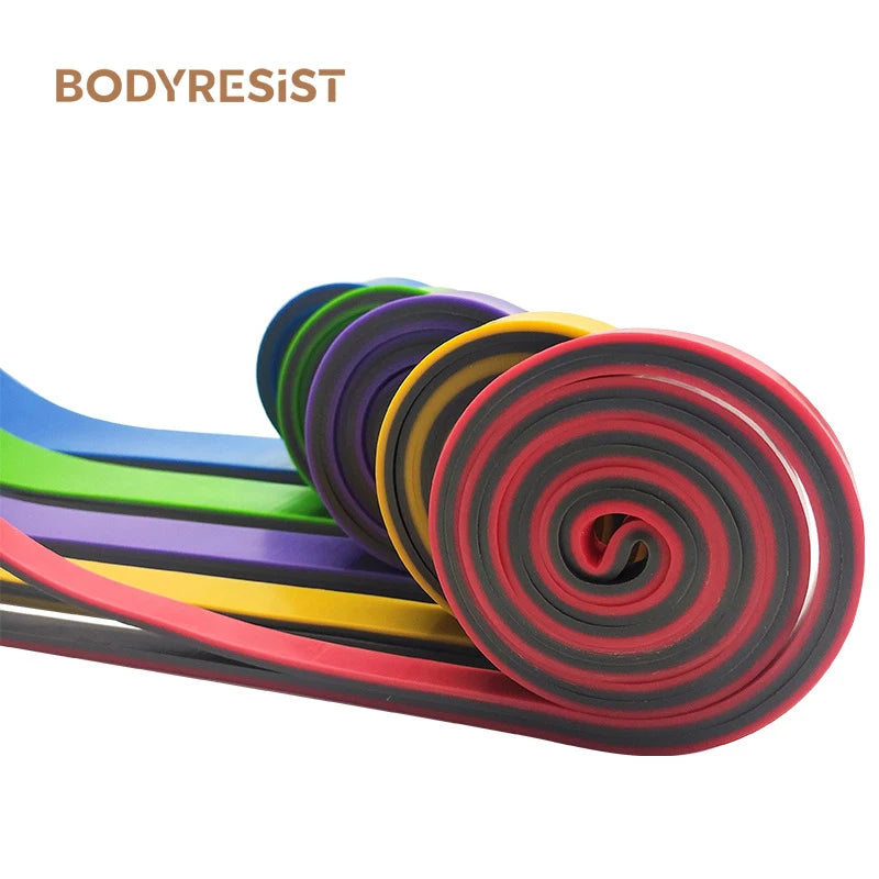 Factory Price Yoga Elastic Stretch Heavy Duty Power Exercise Fitness Double Layer Color TPE Pull up Assist Resistance Bands Set