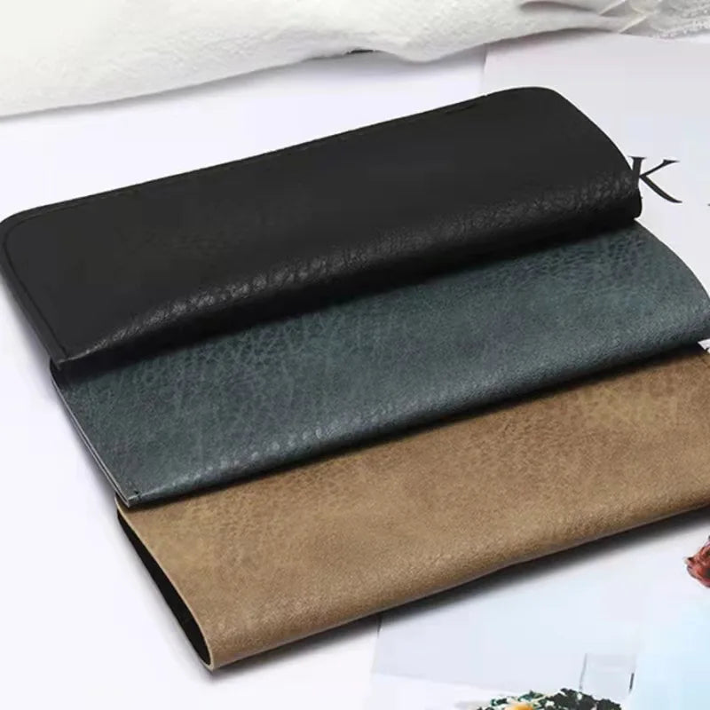 Wholesale High Quality Soft Leather Glasses Bag Simple Design Dustproof & Waterproof Custom logo Eyeglasses Cases Pouch MegaBDM