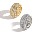 Low MOQ Wholesale Luxury Bling Cz Jewelry Cubic Zirconia Iced Out baguette Men Hip-hop Ring