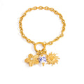Hot Sale 18K Gold Plated Fashion Flower Charm Bracelet for Women