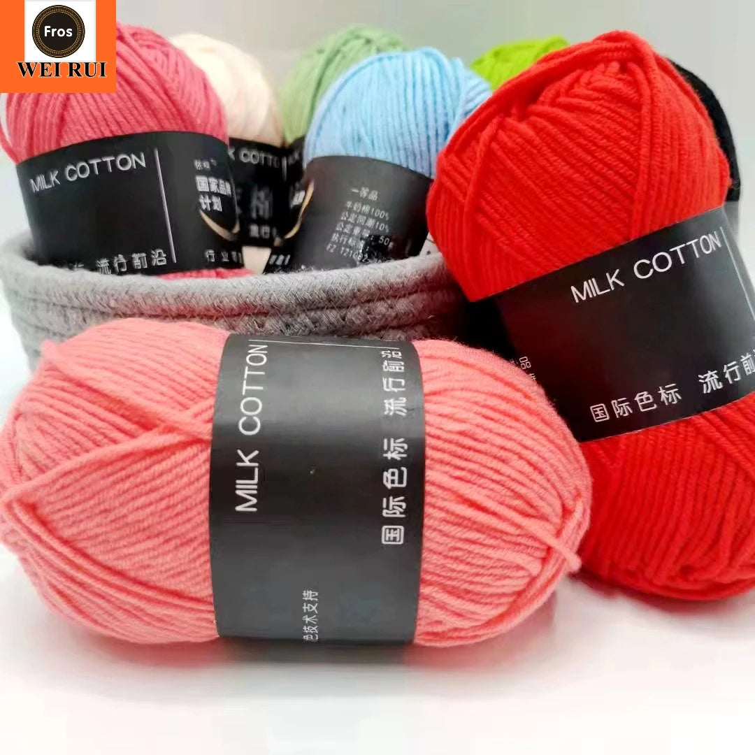 50GRAM 4PLY KNITTING YARN CROCHET COTTON RAINBOW COLOR MILK COTTON CROCHET YARN for CROCHET