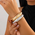 Fashion Design Fine Smooth Arc Cuff Bracelets for Female Daily Ladies Street Punk Bangles Trendy Jewelry Accesory for Women Gift