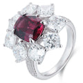2025 Hot Natural Red Garnet Gemstone Ring in 925 Sterling Silver with Sparking GRA Certified Moissanite Fine Bridal Rings