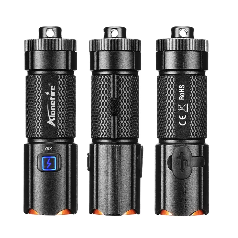 Mini EDC Cool Neck Decoration Small Flashlight Keychain Torch Camping Travel Emergency Lighting Backup Stairs Key Chain Light