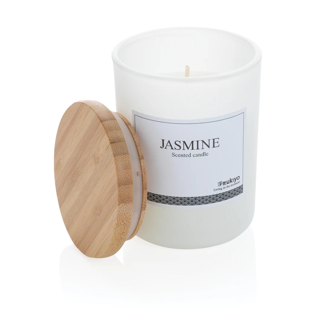 Ukiyo Deluxe Scented Candle with Bamboo Lid Premium Quality with Invigorating Fragrance
