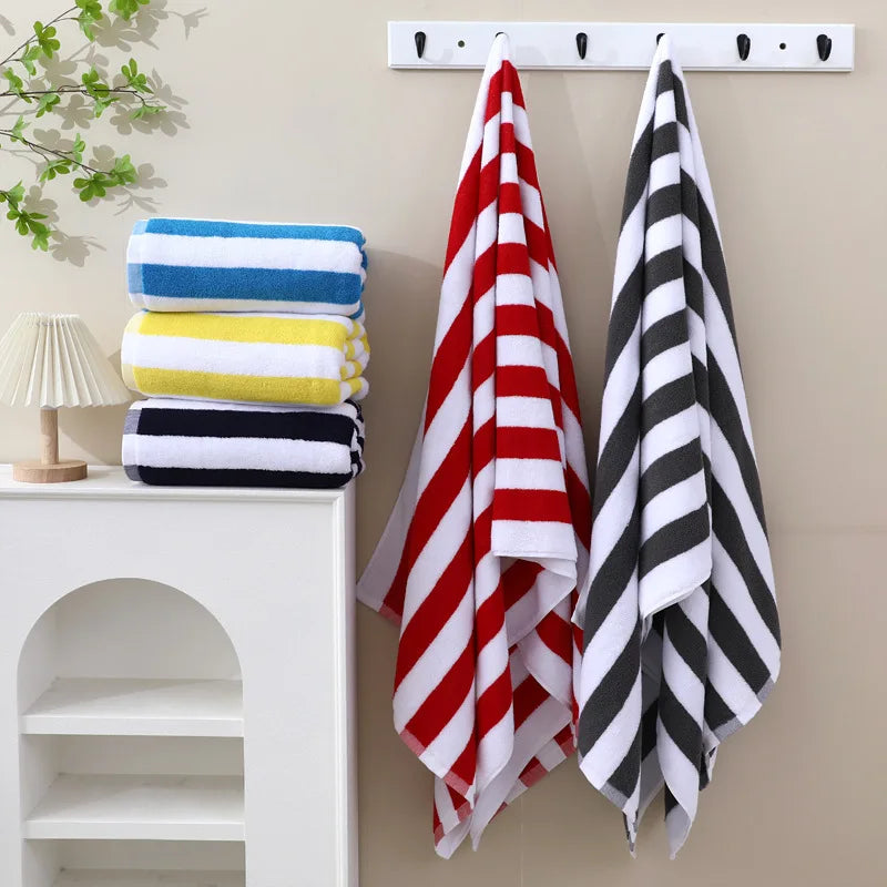 Wholesaler Branded High Quality Extra Large Oversized Print Logo Stripe Cotton Custom Beach Towel