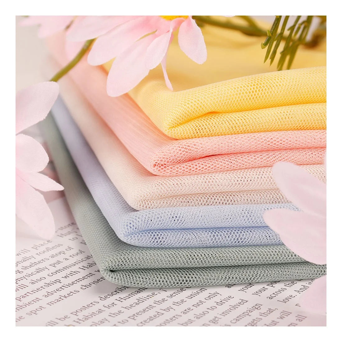 Hot Sales 100% Polyester Warp Knit Printed Multicolor Soft Mesh Net Tulle Fabric Wrinkle Resistant for Baby Girls Garment